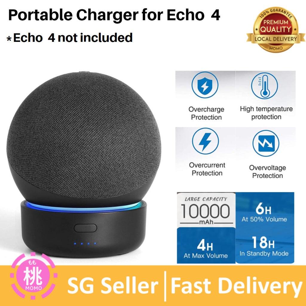 Portable charger Battery Base for Amazon Echo 4 (4th Gen) 10000 mAH Battery Base, Smart Speaker Portable Battery Charger - Momo Gadgets