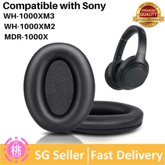 Premium Ear Pads Cushion Replacement, Compatible with Sony WH-1000XM3 / WH-1000XM2 & MDR-1000X Over-Ear Headphones - Momo Gadgets
