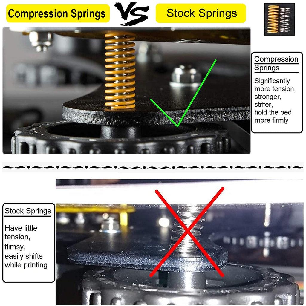 Premium Heated Bed Leveling Spring, 3D Printer Compression Spring Light Load Mould Die Spring ID for 3D Printer Creality - Momo Gadgets