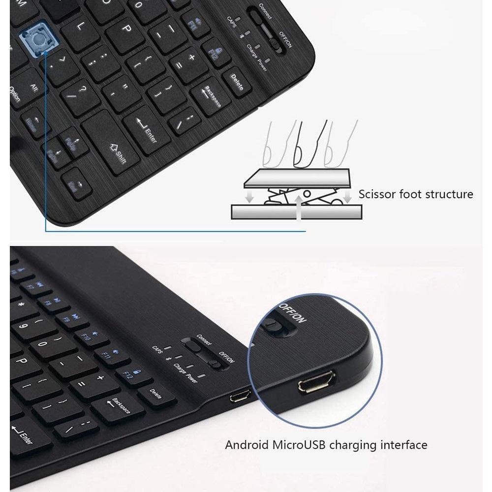 Premium Leather Cover Case, 7''-10.1'' options Tablet Laptop Universal Bluetooth Wireless Keyboard - Momo Gadgets