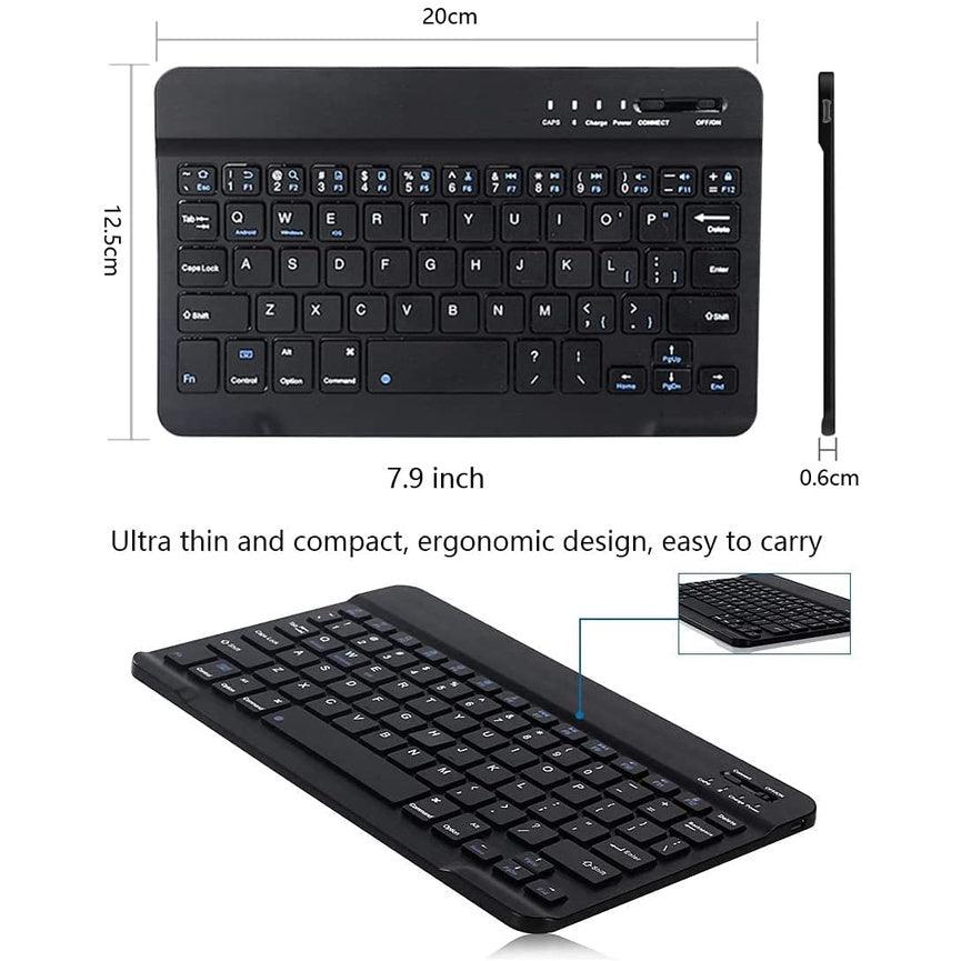 Premium Leather Cover Case, 7''-10.1'' options Tablet Laptop Universal Bluetooth Wireless Keyboard - Momo Gadgets