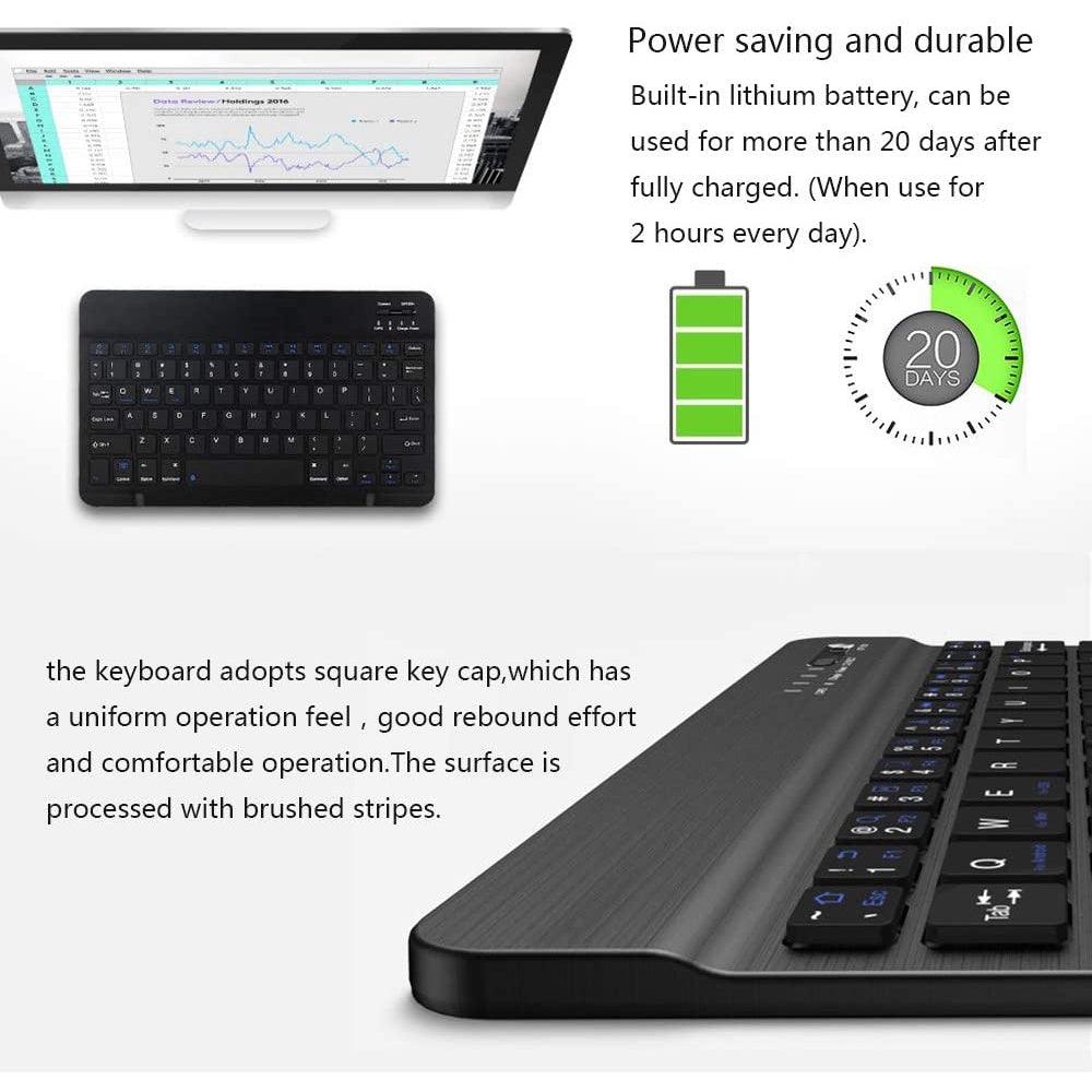 Premium Leather Cover Case, 7''-10.1'' options Tablet Laptop Universal Bluetooth Wireless Keyboard - Momo Gadgets