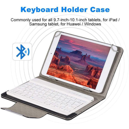 Premium Leather Cover Case, 7''-10.1'' options Tablet Laptop Universal Bluetooth Wireless Keyboard - Momo Gadgets