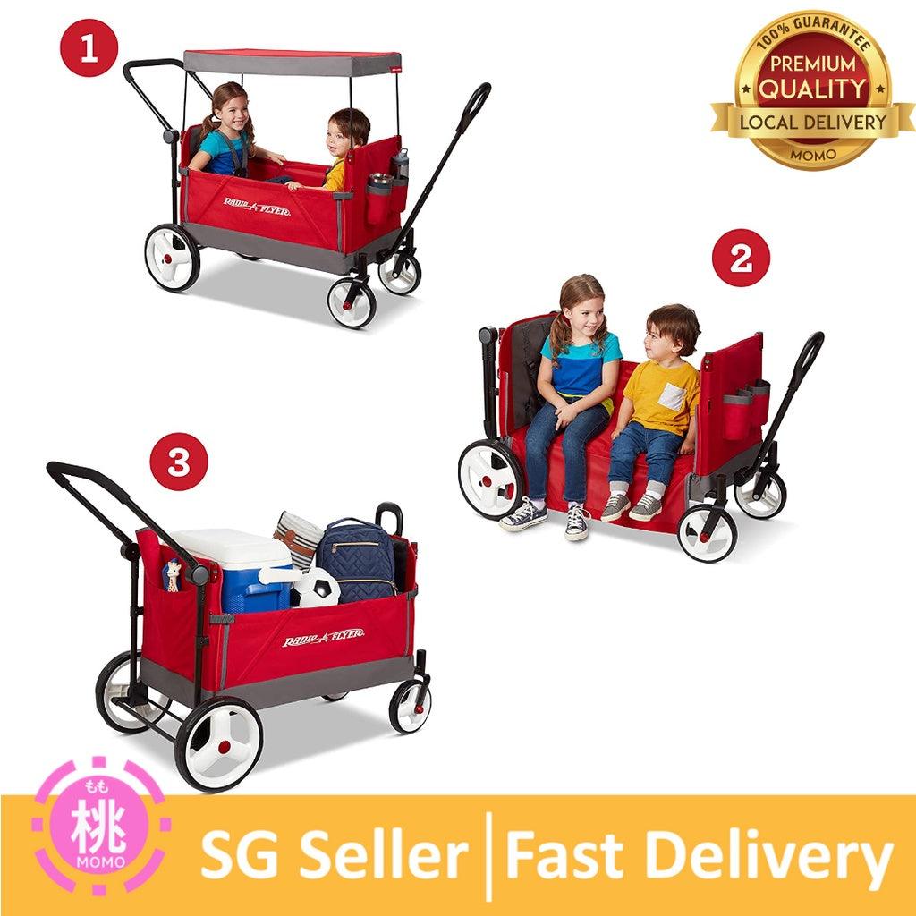 Radio Flyer 3-In-1 EZ Folding Wagon for kids and cargo ( With canopy or Without canopy Options ) - Momo Gadgets