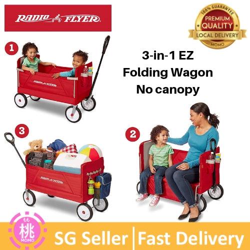 Radio Flyer 3-In-1 EZ Folding Wagon for kids and cargo ( With canopy or Without canopy Options ) - Momo Gadgets