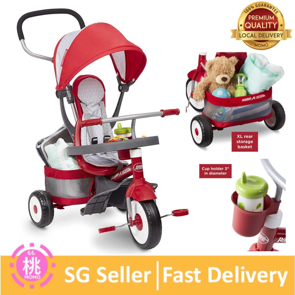 Radio Flyer 4 in 1 baby tricycle for toddler kid children walker - Momo Gadgets