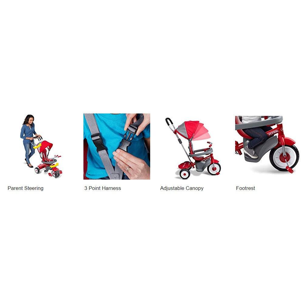 Radio Flyer 4 in 1 baby tricycle for toddler kid children walker - Momo Gadgets