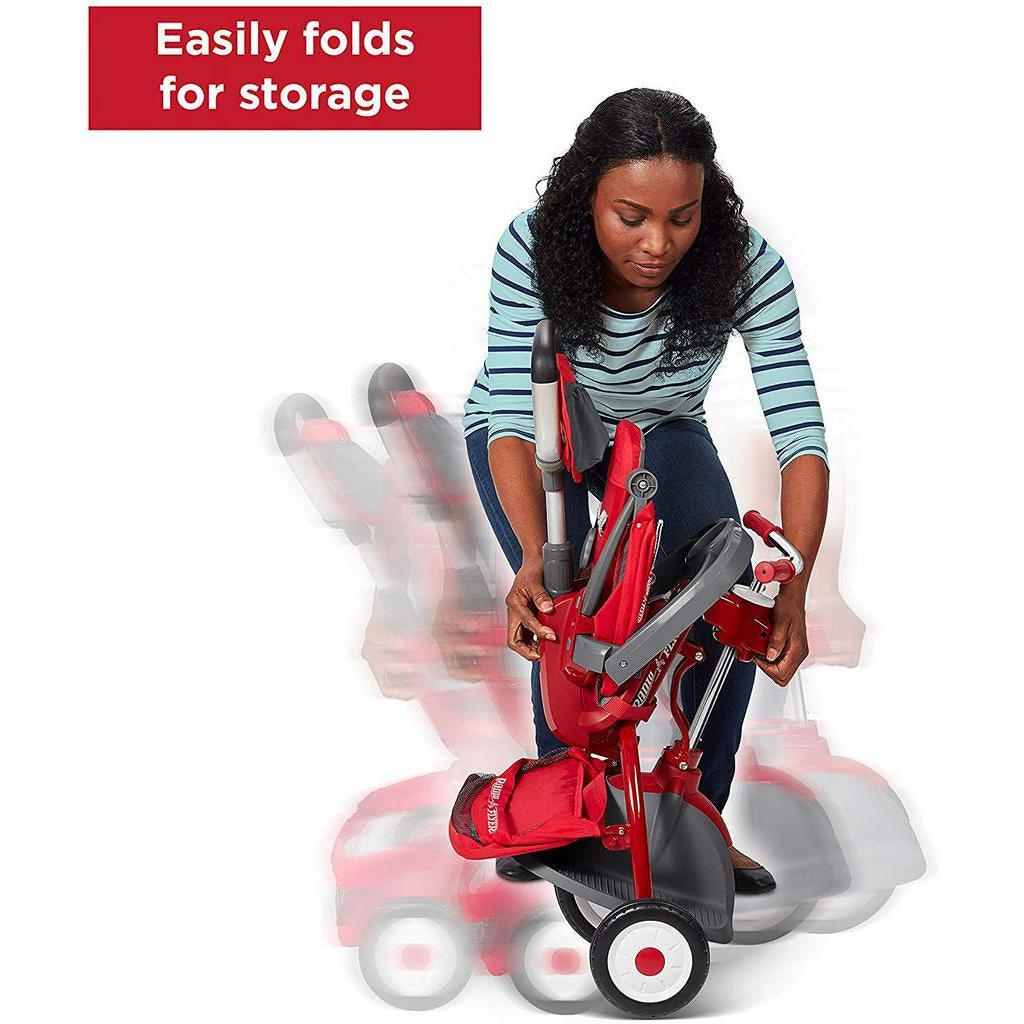 Radio Flyer Deluxe EZ Fold 4 in 1 Stroll and Trike, Red - Momo Gadgets