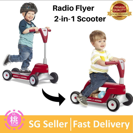 Radio Flyer Scoot 2 Scooter, Toddler Scooter or Ride on, QAges 1-4,Red - Momo Gadgets