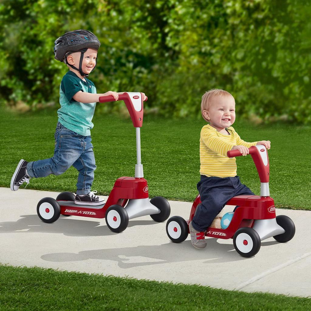 Radio Flyer Scoot 2 Scooter, Toddler Scooter or Ride on, QAges 1-4,Red - Momo Gadgets