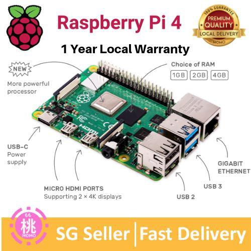 Raspberry Pi 4 Model B 2019 Quad Core 64 Bit WiFi Bluetooth ( 2GB , 4GB or 8GB ) - Momo Gadgets