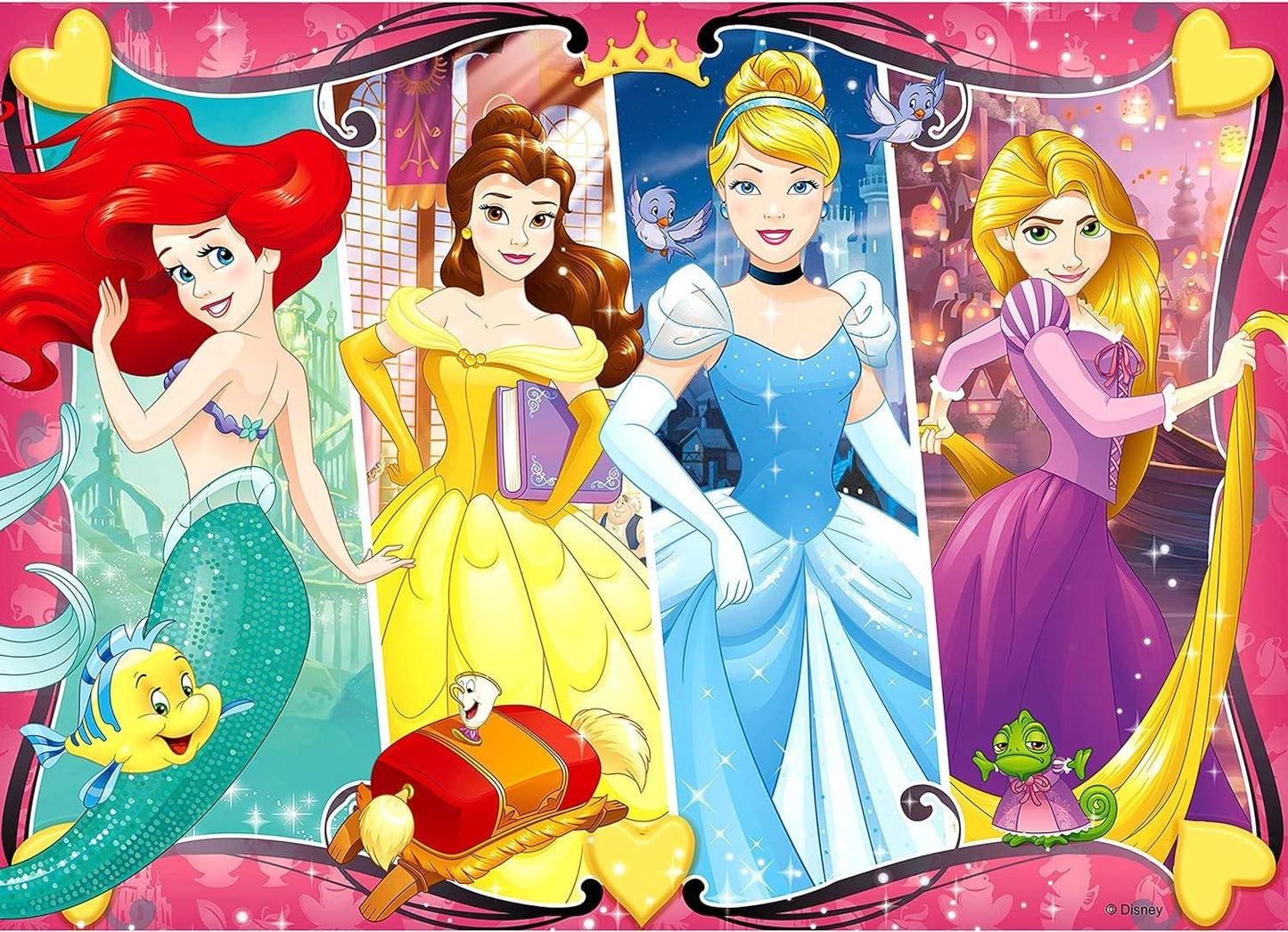 Ravensburger - Disney Princess Heartsong 60 Piece Glitter Jigsaw Puzzle for Kids - Momo Gadgets