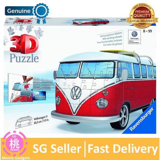 Ravensburger Volkswagen T1 Campervan 162 Piece 3D Jigsaw Puzzle for Kids and Adults - Momo Gadgets