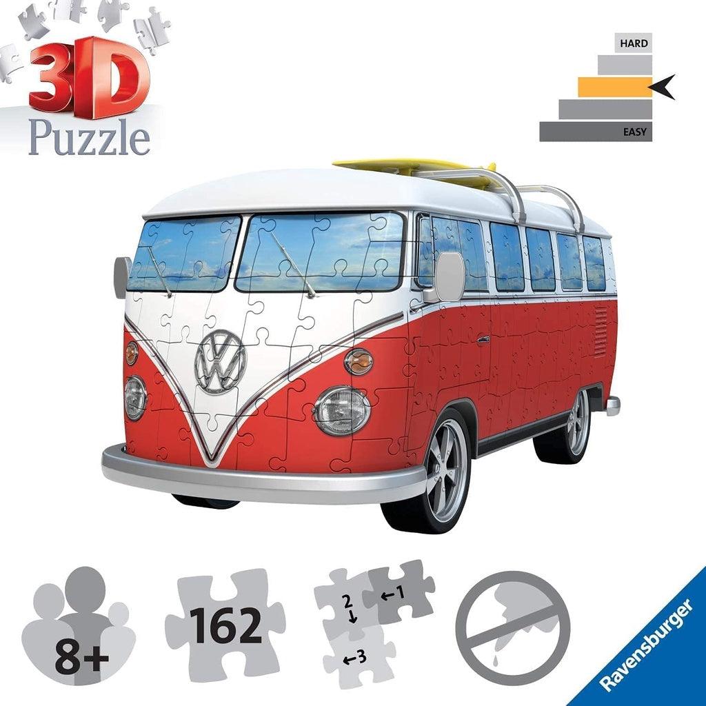 Ravensburger Volkswagen T1 Campervan 162 Piece 3D Jigsaw Puzzle for Kids and Adults - Momo Gadgets