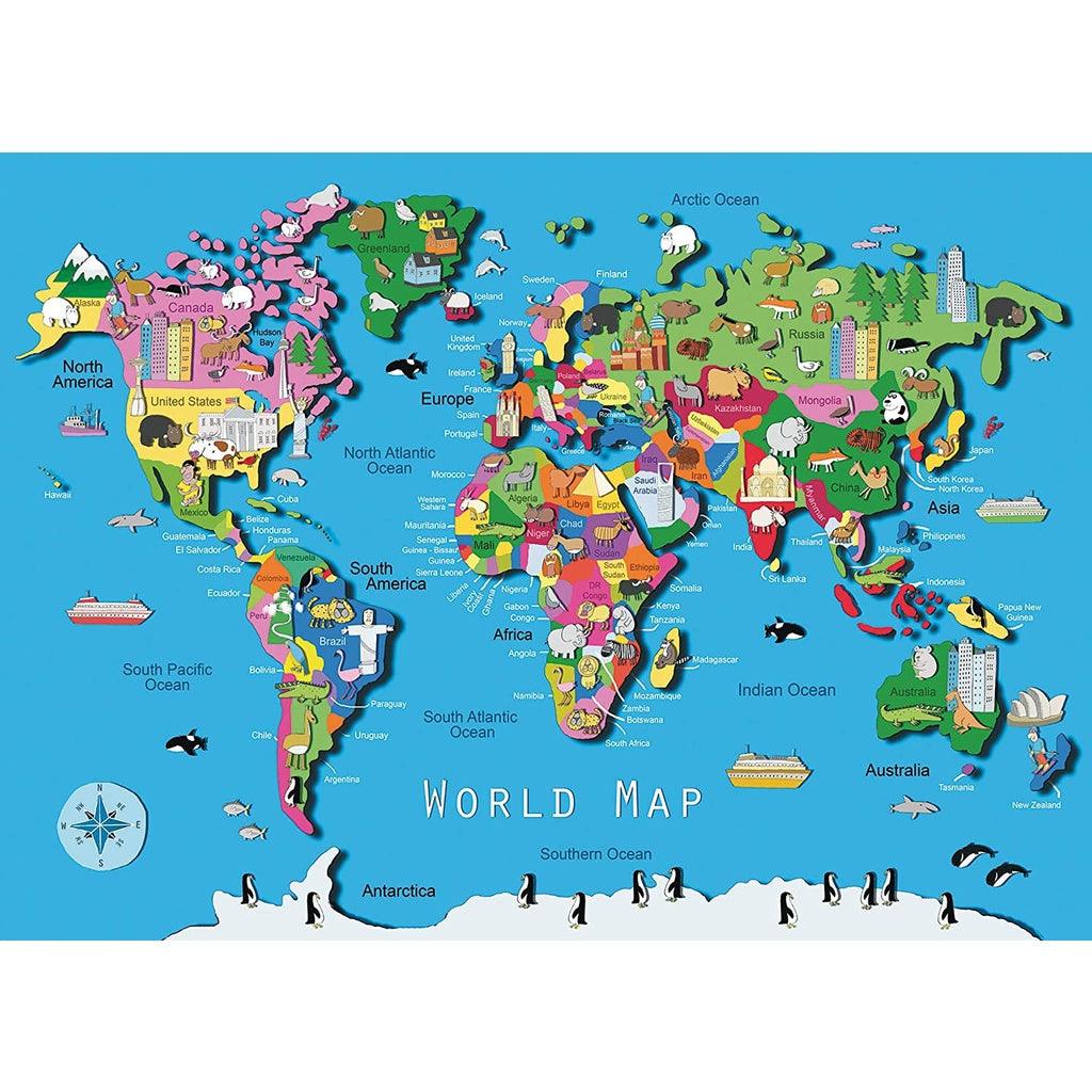 Ravensburger World Map 60 Piece Jigsaw Puzzle for Kids - Momo Gadgets