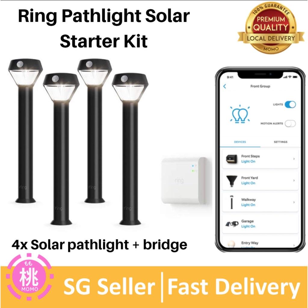 Ring Smart Lighting – Pathlight, Battery-Powered, Outdoor Motion-Sensor Security Light, Black (Starter Kit: 4-pack) - Momo Gadgets