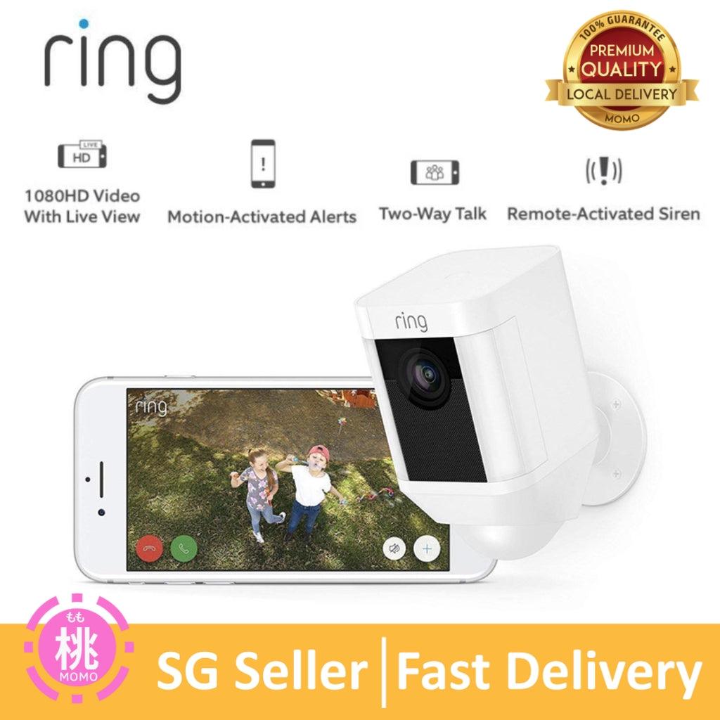 Ring Spotlight Camera Battery HD Security Camera with Built Two-Way Talk and a Siren Alarm, Works with Alexa - Momo Gadgets