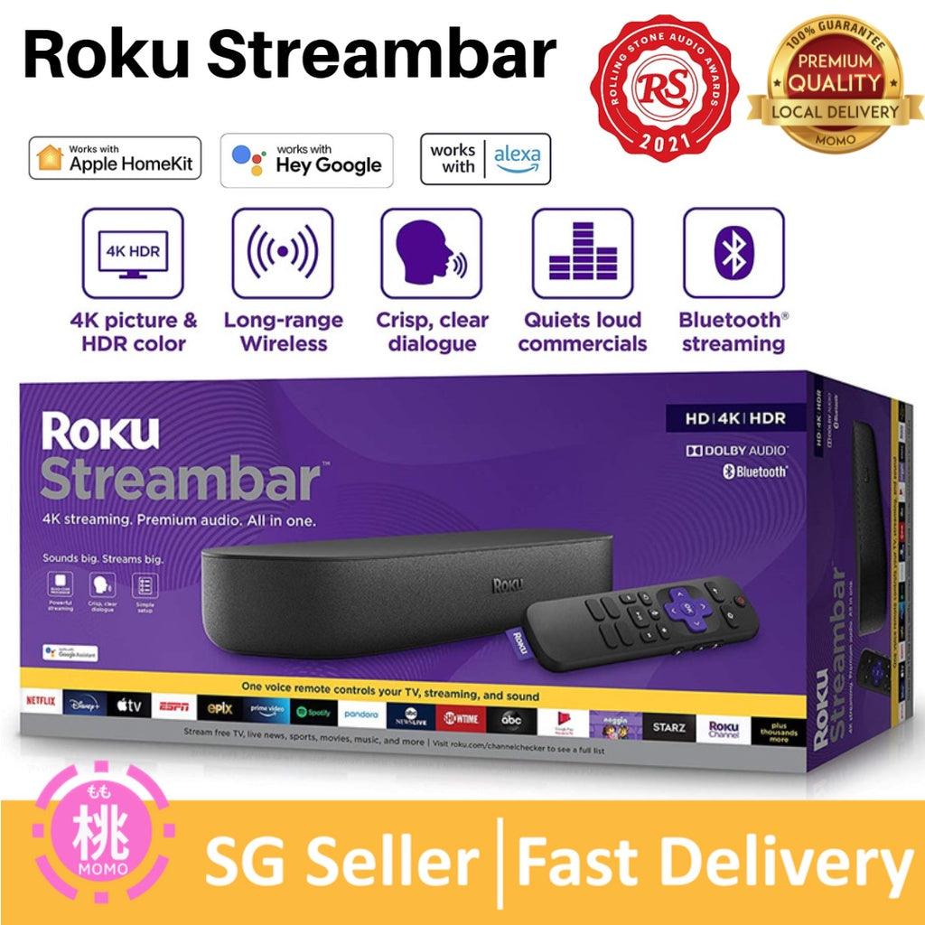 Roku Streambar 4K/HD/HDR Streaming Media Player & Premium Audio, All In One, Includes Roku Voice Remote - Momo Gadgets