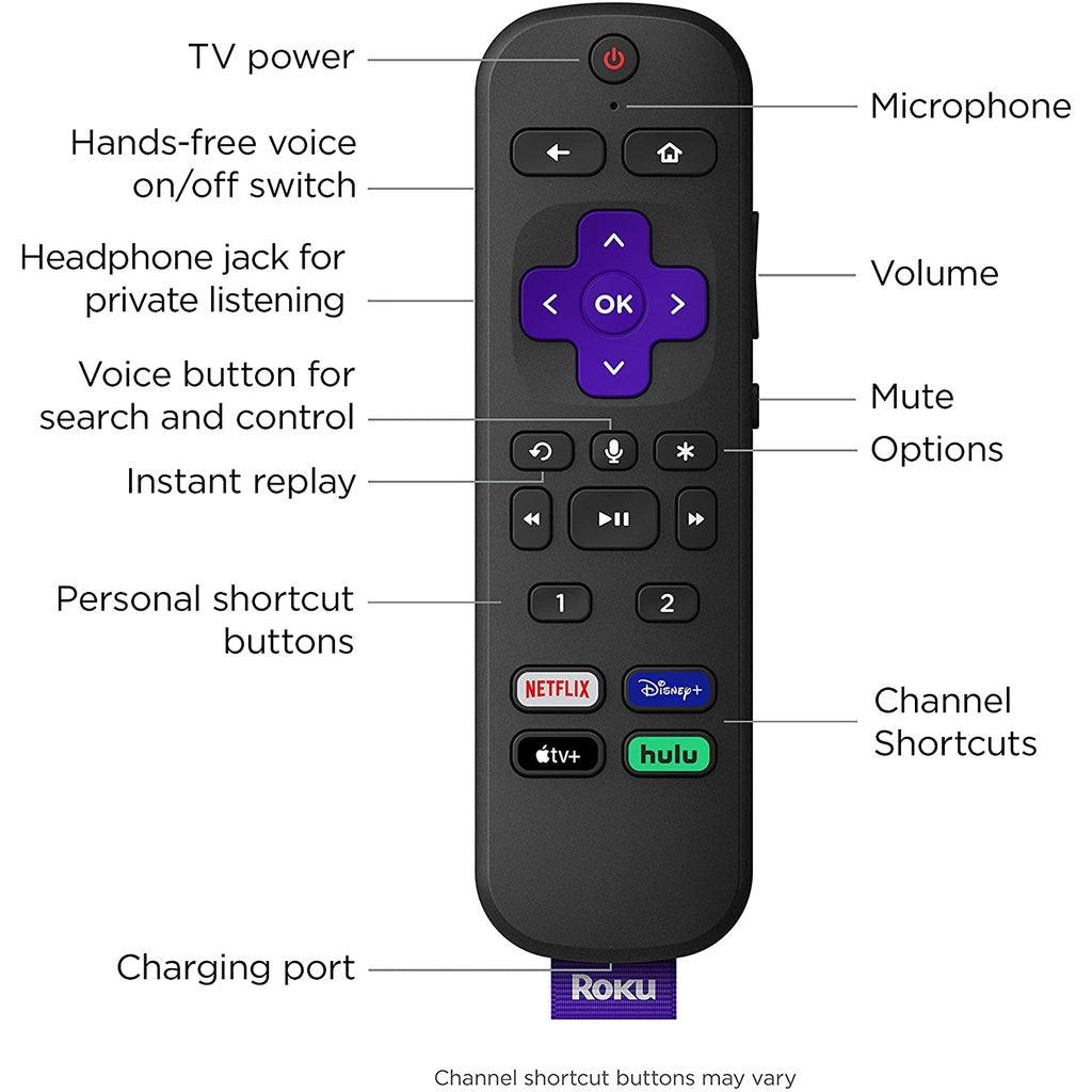 Roku Voice Remote Pro Rechargeable voice remote with TV controls, private listening, hands-free - Momo Gadgets