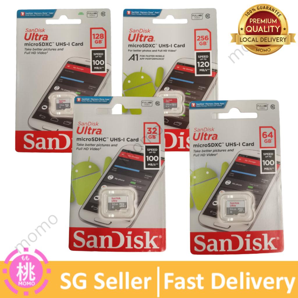 San Disks Ultra 64GB / 128GB / 256GB MicroSDXC UHS-I Card ( colour may varies ) - Momo Gadgets