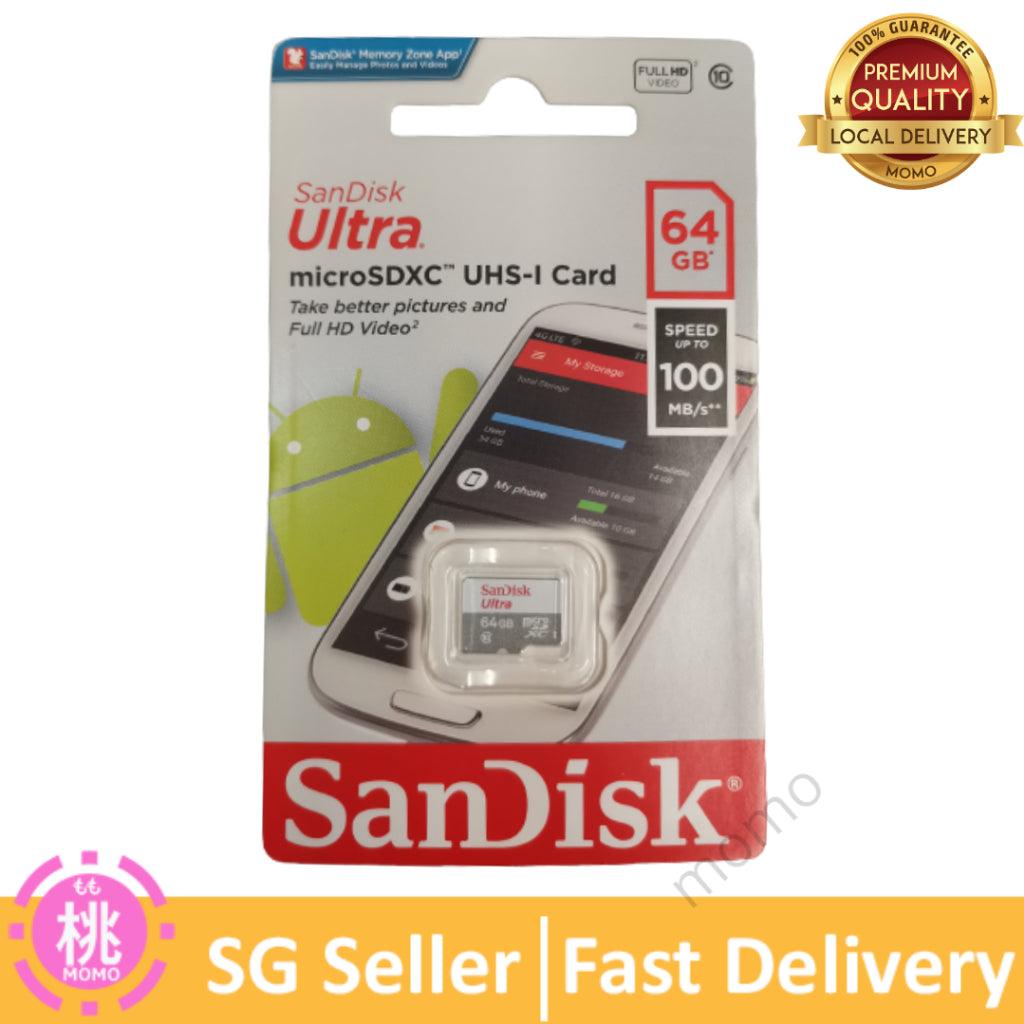 San Disks Ultra 64GB / 128GB / 256GB MicroSDXC UHS-I Card ( colour may varies ) - Momo Gadgets