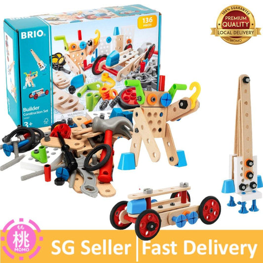 BRIO Builder 34587 - Builder Construction Set - 136-Piece Construction Set STEM Toy