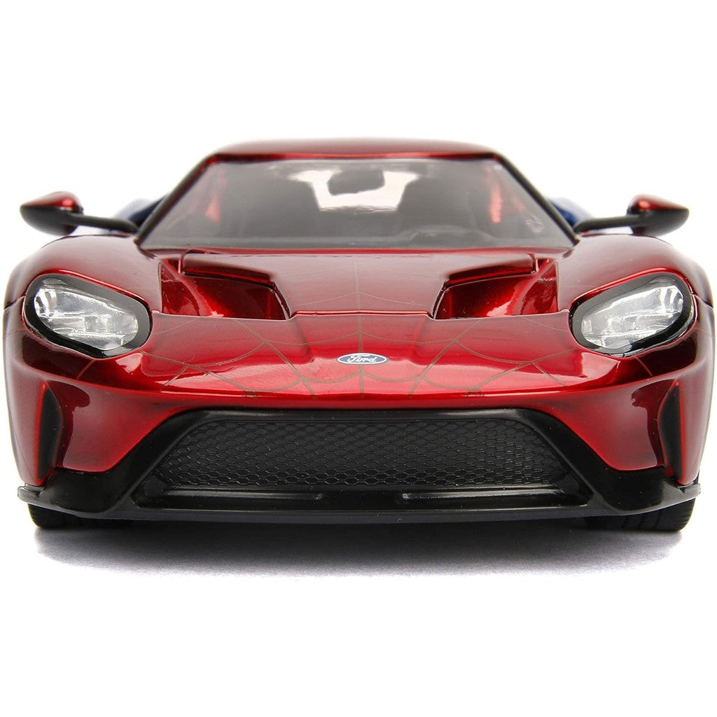 Jada Toys Marvel 1:24 2017 Ford GT Die-cast Car with 2.75" Spider-Man Figure