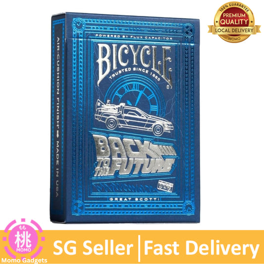 Bicycle Back To The Future Playing Cards 1 Pack, Premium, Foil, Metallic , Blue