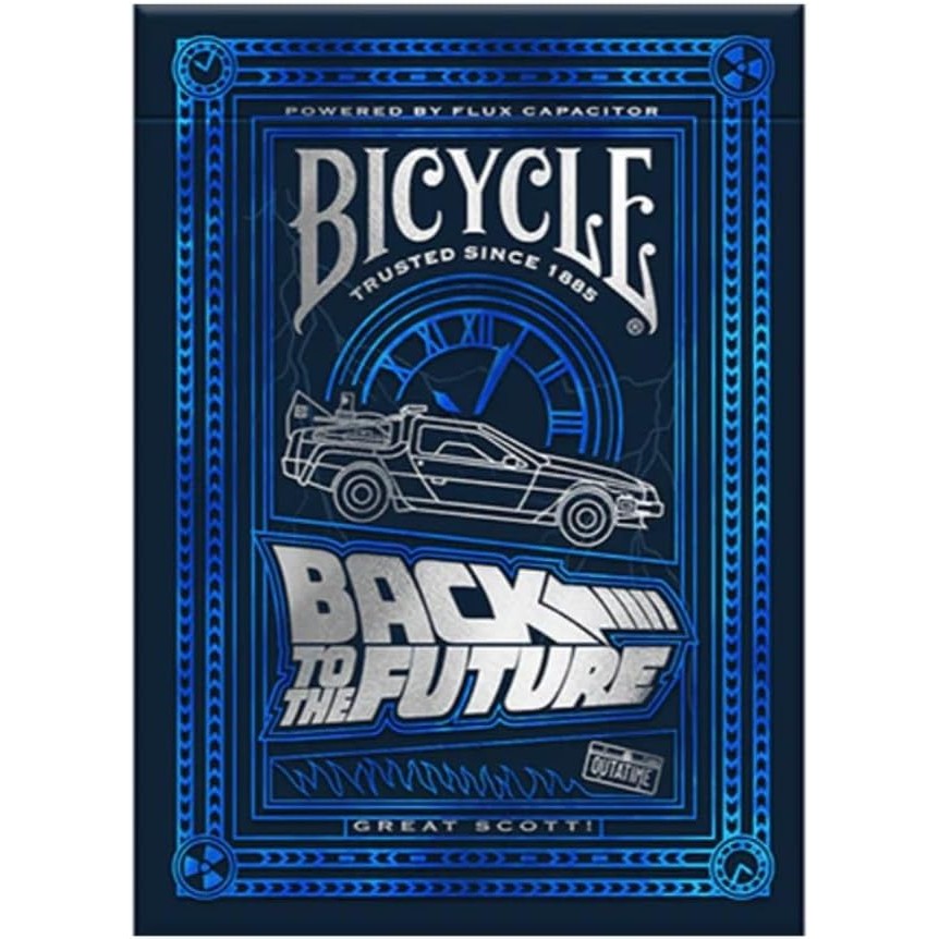 Bicycle Back To The Future Playing Cards 1 Pack, Premium, Foil, Metallic , Blue