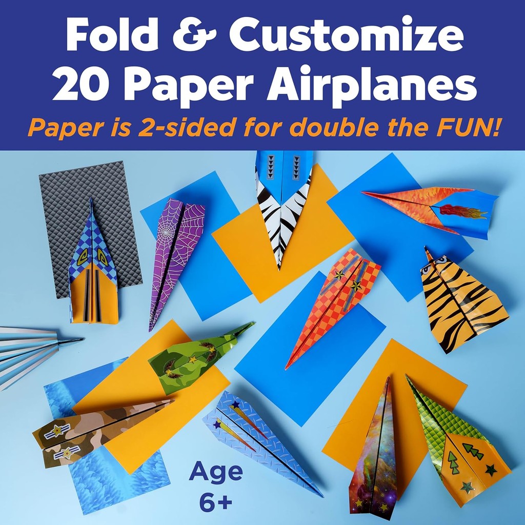 Creativity for Kids Paper Airplane Squadron - Create 20 Paper Airplanes - Kids Activities for Ages 6-8+