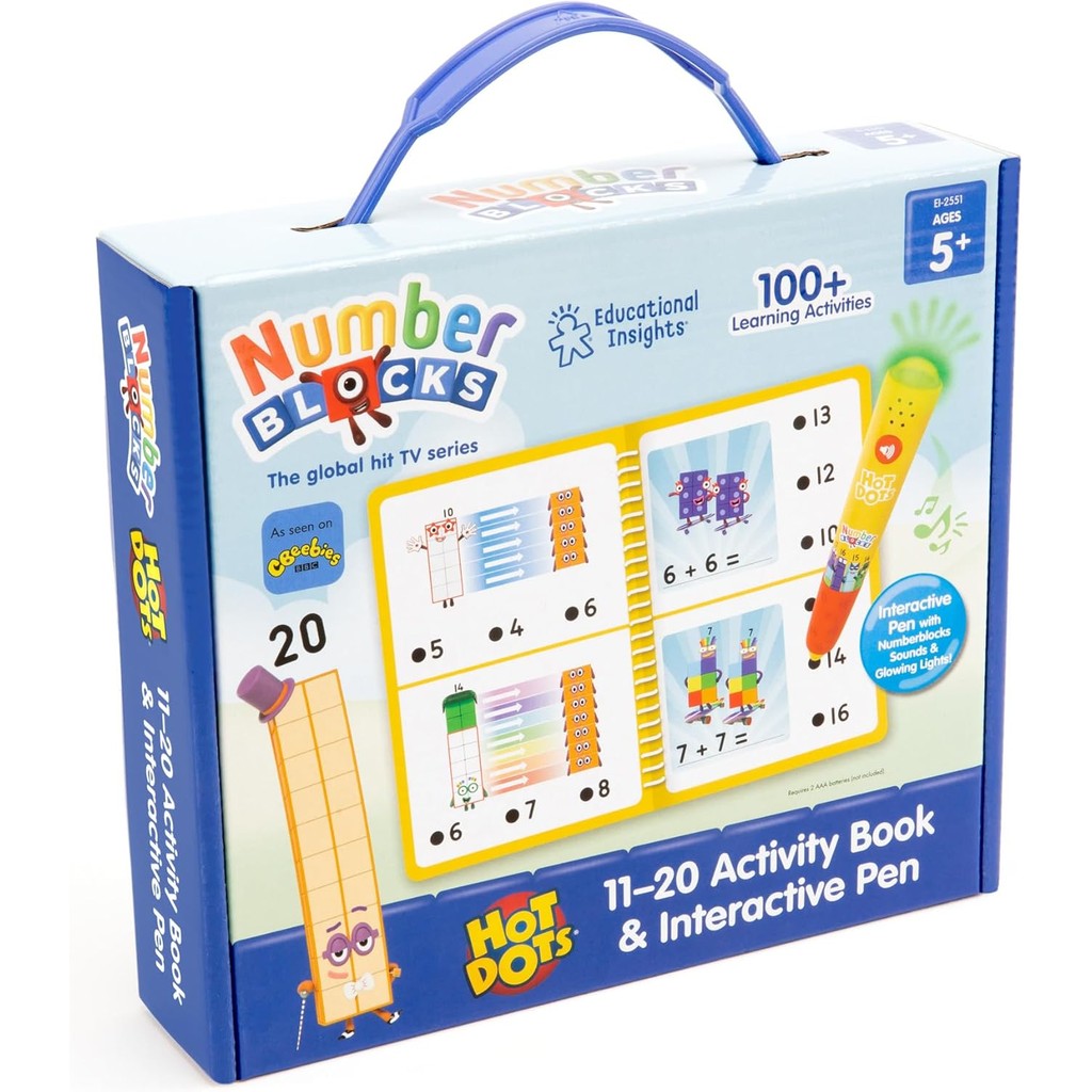 Educational Insights Hot Dots Numberblocks Workbook Numbers 11-20 with Interactive Pen-Learning Activities for Ages 5+