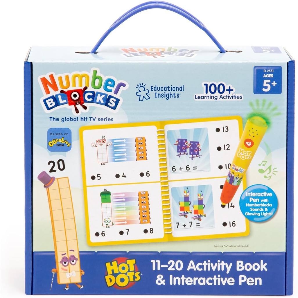 Educational Insights Hot Dots Numberblocks Workbook Numbers 11-20 with Interactive Pen-Learning Activities for Ages 5+