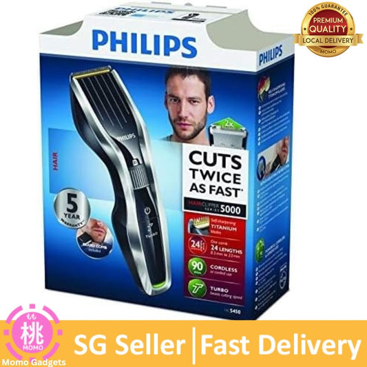 Philips HC5440 Titanium Blades 24 length settings 90 mins cordless use / 1h charge hair clipper beard and case - Razor