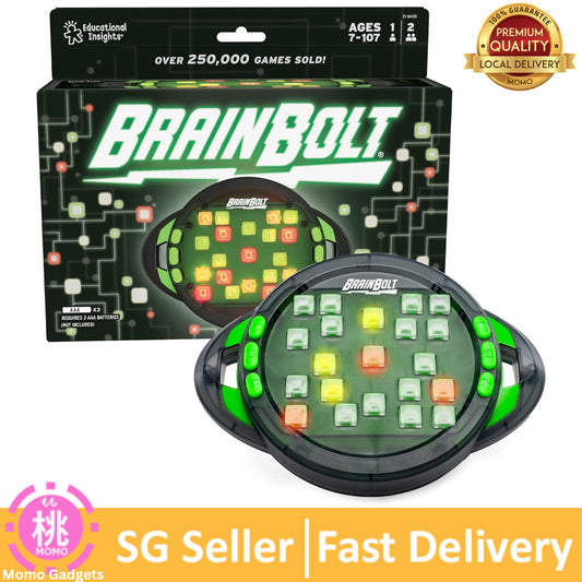 Educational Insights BrainBolt - Handheld Memory Game with Light and Sound, Electronic Brain Games