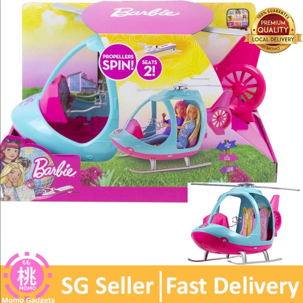 Barbie Helicopter, Pink and Blue with Spinning Rotor, for 3 to 7 Year Olds - Momo Gadgets