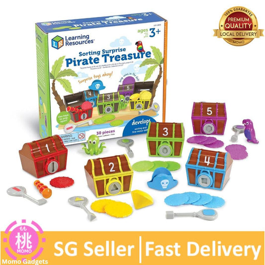 Learning Resources Sorting Surprise Pirate Treasure - 30 Pieces, Ages 3+ Color, Sorting & Matching Skills Toy - Momo Gadgets