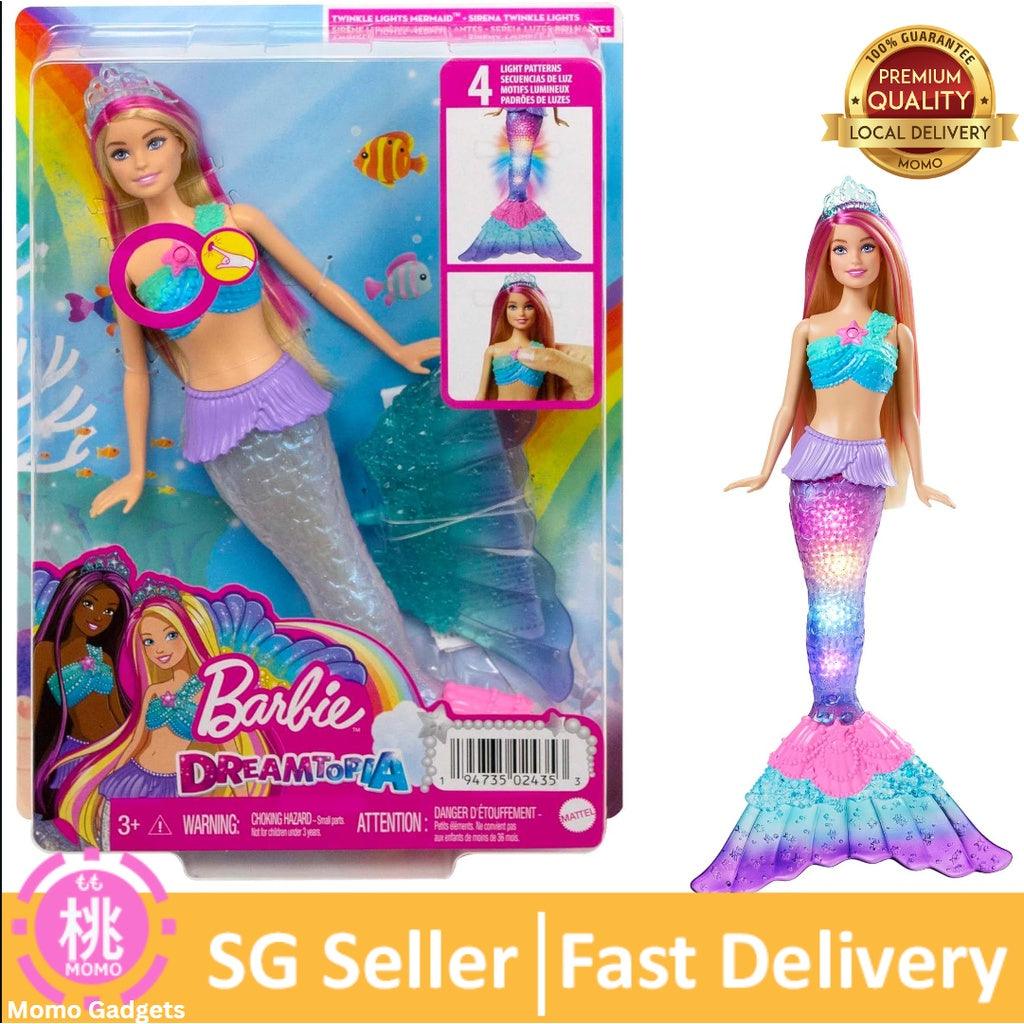 Barbie Dreamtopia Doll, Mermaid Toy with Water-Activated Light-Up Tail, Pink-Streaked Hair & 4 Colorful Light Shows - Momo Gadgets