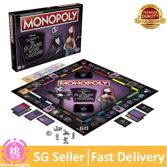 Hasbro Gaming Monopoly: Disney Tim Burton's The Nightmare Before Christmas Edition Board Game - Momo Gadgets