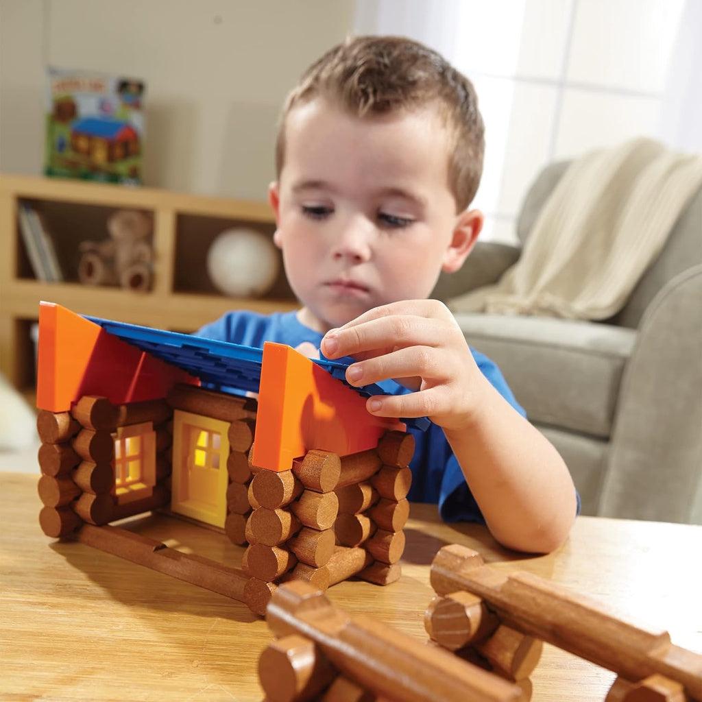 LINCOLN LOGS – Oak Creek Lodge – 137 Pieces - Real Wood Logs-Ages 3+ - Best Retro Building Gift Set for Boys/Girls - Momo Gadgets