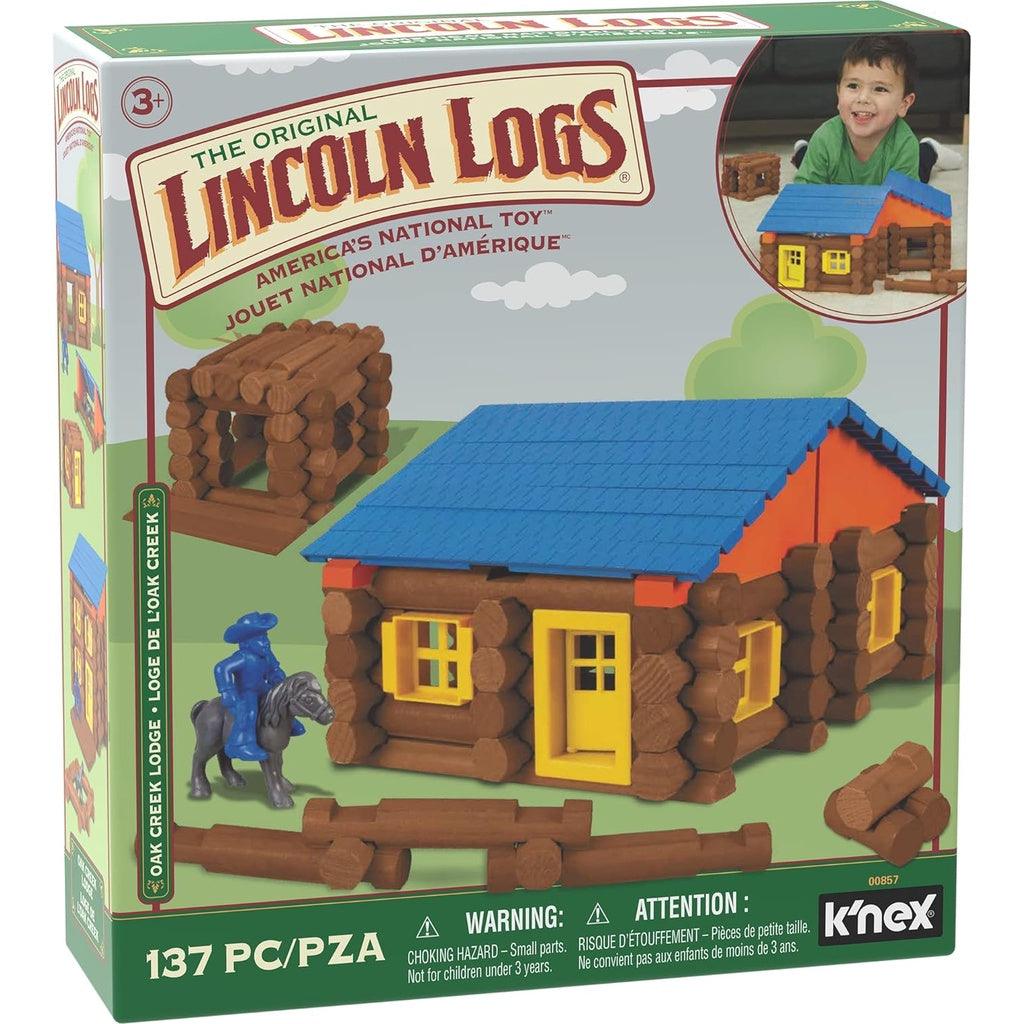 LINCOLN LOGS – Oak Creek Lodge – 137 Pieces - Real Wood Logs-Ages 3+ - Best Retro Building Gift Set for Boys/Girls - Momo Gadgets