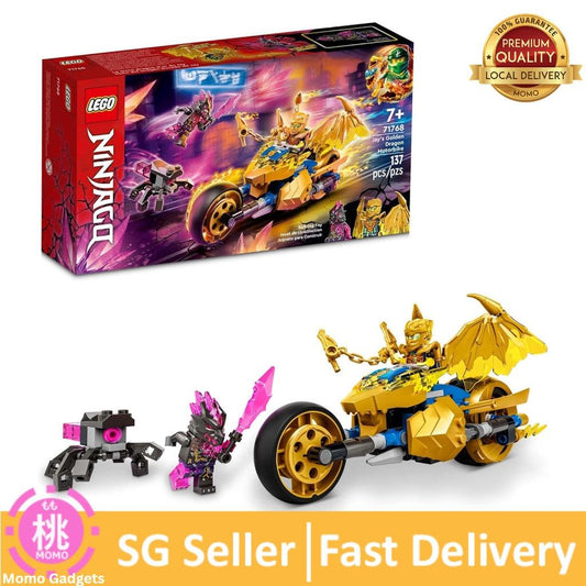 LEGO NINJAGO Jay's Golden Dragon Set, 71768 Toy Motorcycle with Dragon - Momo Gadgets