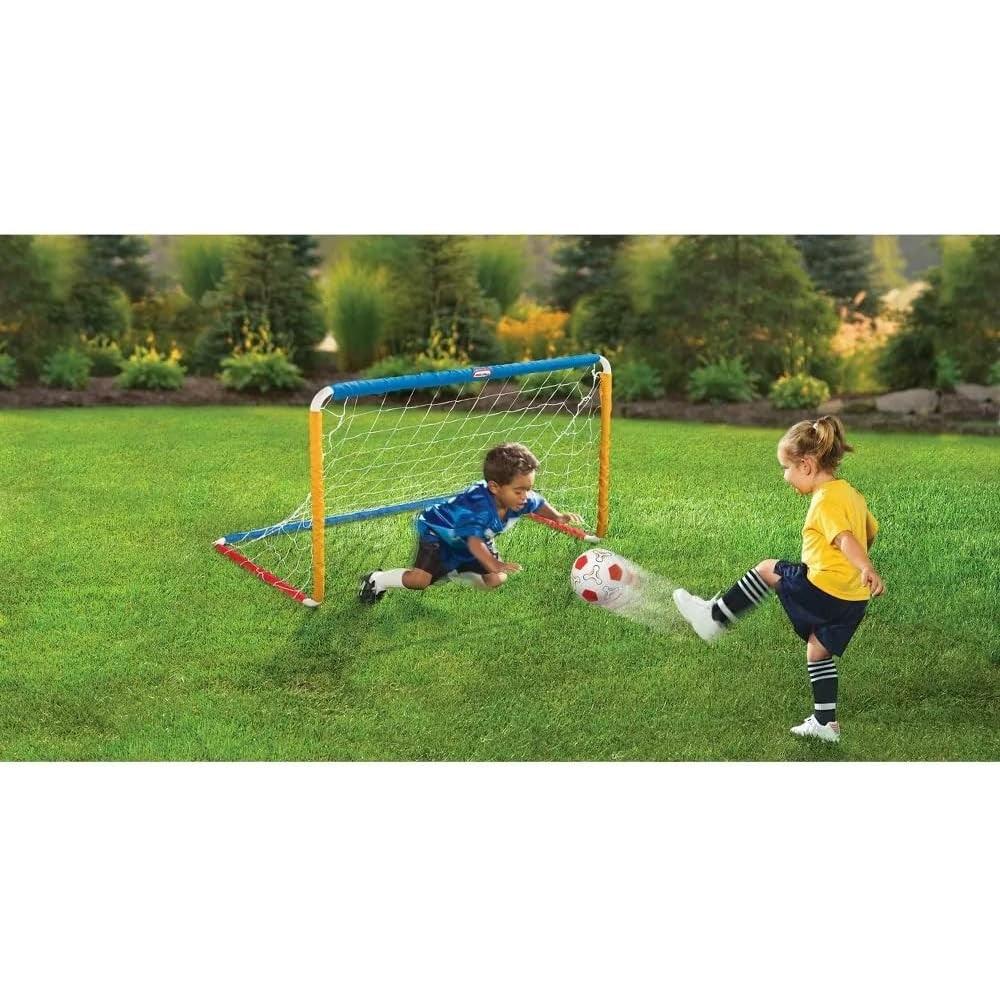 Little Tikes Easy Score Soccer Set Game Outdoor Toys for Backyard Fun Summer Play-Goal with Net, Ball, and Pump Included