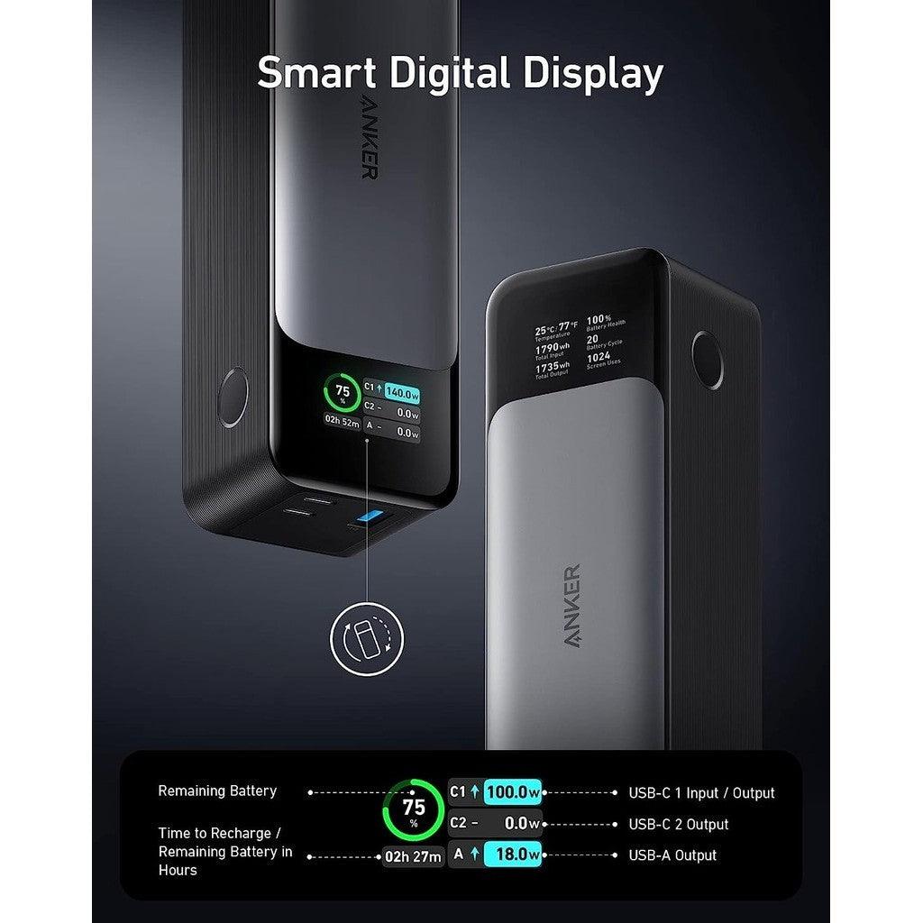 Anker Power Bank, 24,000mAh 3-Port Portable Charger with 140W Output, Smart Digital Display