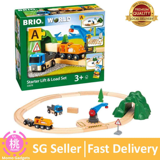 Brio Starter Lift & Load Set Wooden Toy Train, Multi 33878