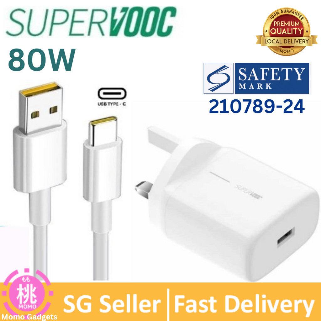 In Stock OPPO 65W/80W/ Fast Charging cable Supervooc 2.0 Fast Charger SUPERDART Charger Set 10V 6.5A UK Plug For OPPO