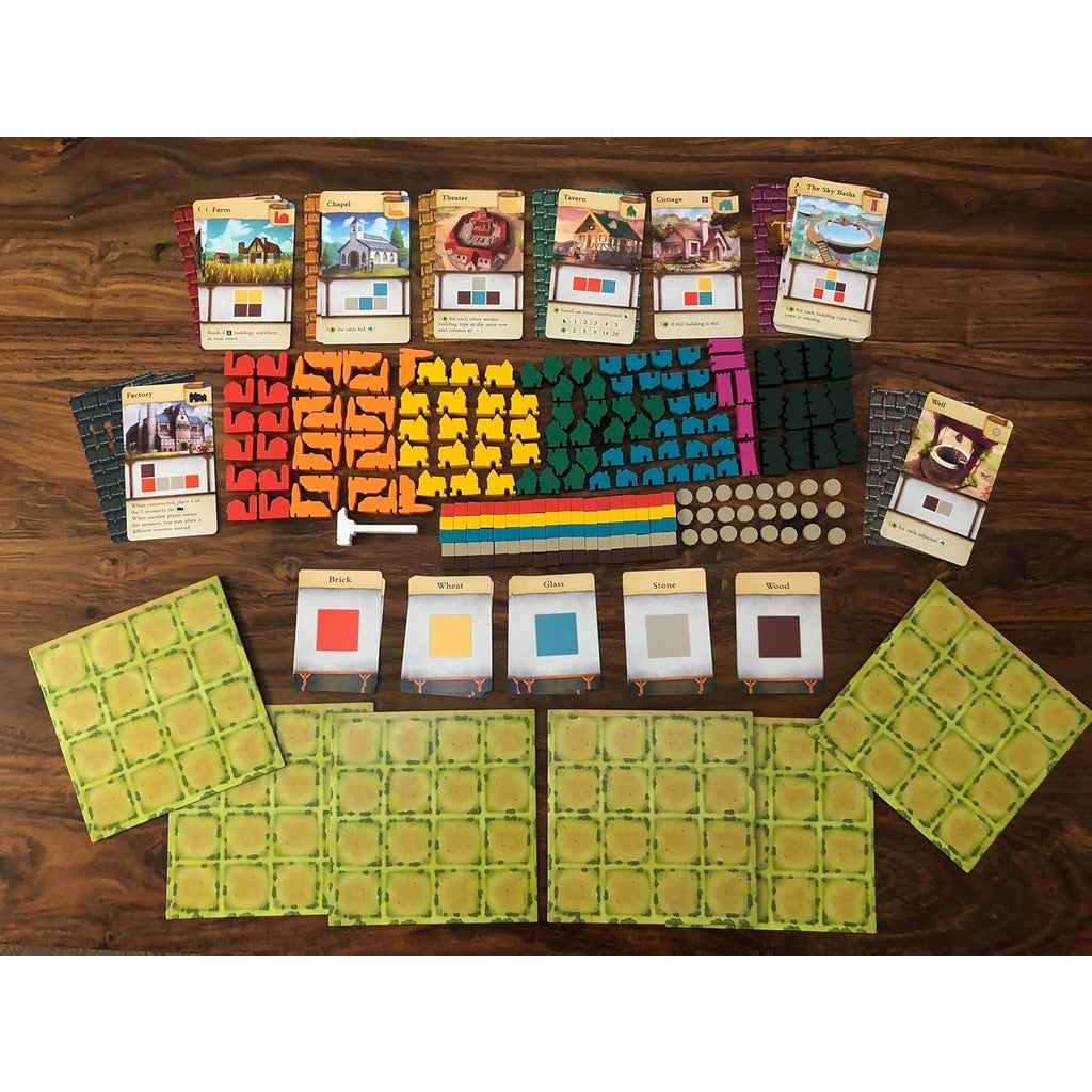 AEG Tiny Towns-Award-Winning Board Game,Base Set,1-6 Players,45-60 min Play Time,Strategy Board Game for Ages 14 and Up