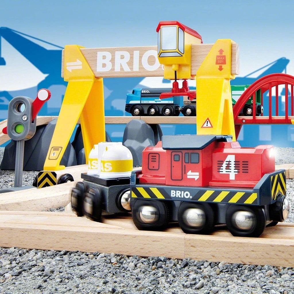 BRIO 33097 Cargo Railway Deluxe Set | 54 Piece Train Toy with Accessories and Wooden Tracks for Kids Age 3 and Up,Multi