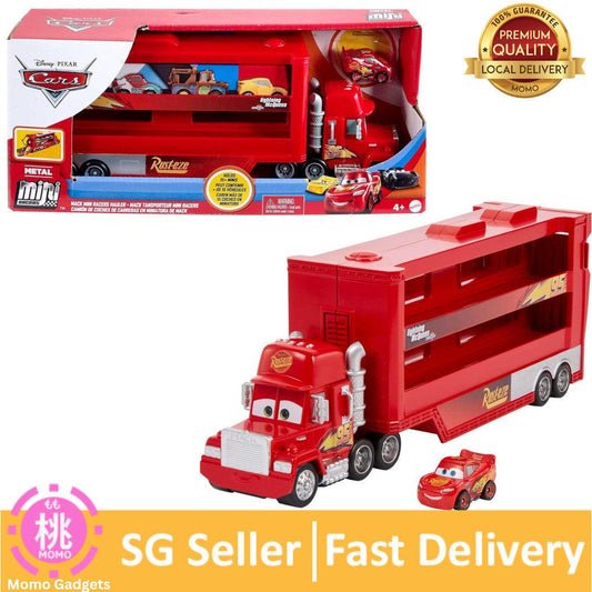 Mattel Disney and Pixar Cars Mack Mini Racers Hauler & 1 Mini Toy Car, Toy Transporter Truck Holds 18 Minis
