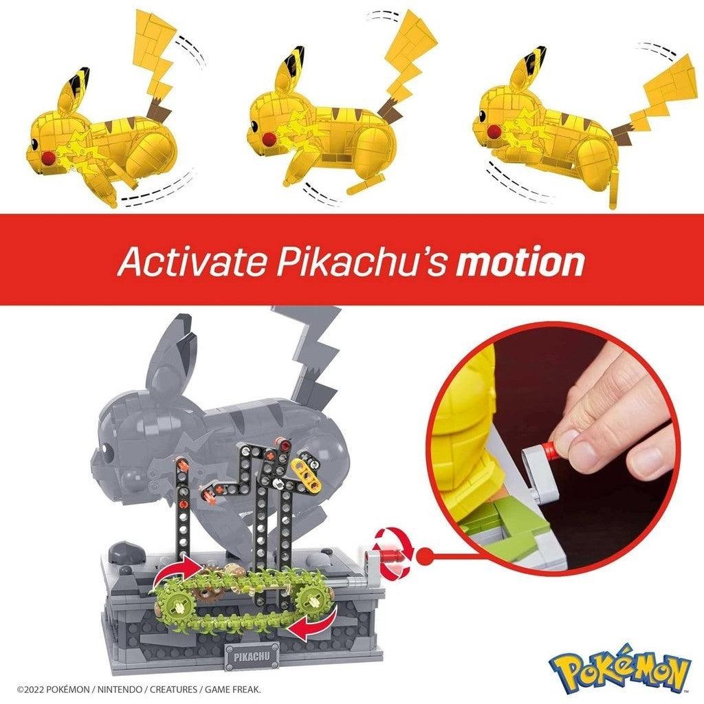 Mega Pokemon Collectible Building Toys for Adults, Motion Pikachu with 1095 Pieces