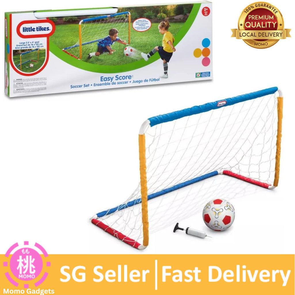 Little Tikes Easy Score Soccer Set Game Outdoor Toys for Backyard Fun Summer Play-Goal with Net, Ball, and Pump Included